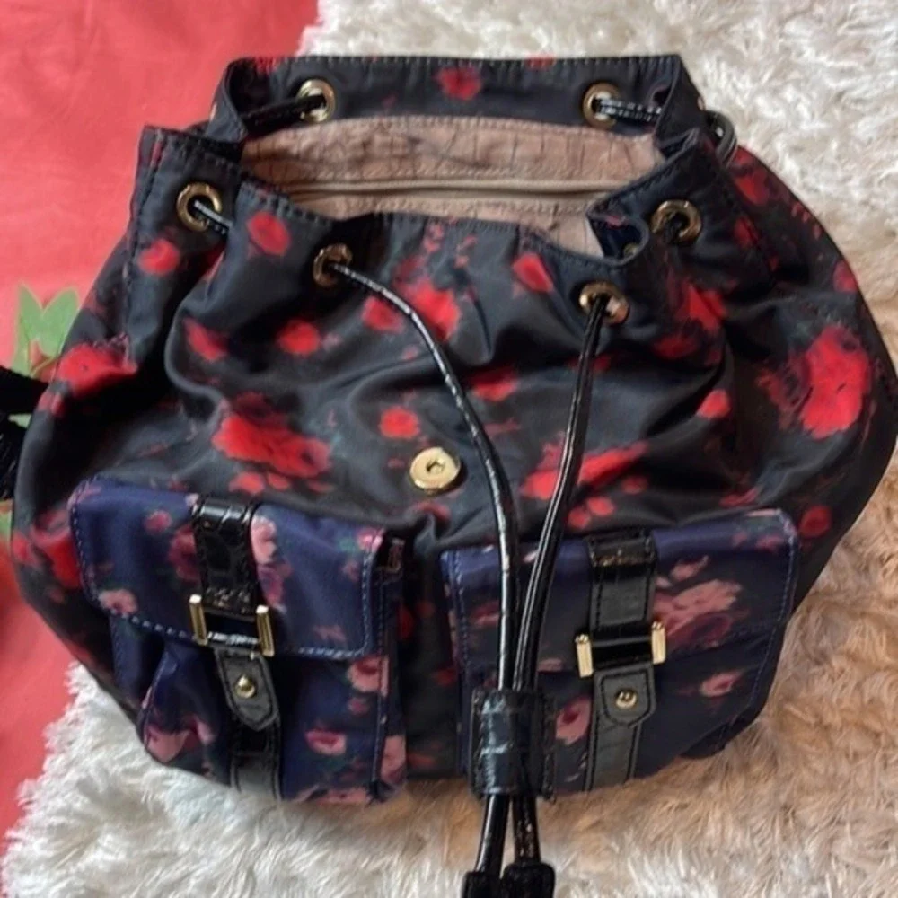 Sam Edelman‎ floral printed backpack black and red